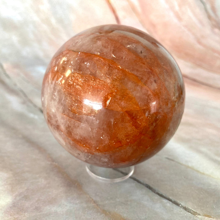 Hematoid Quartz Crystal Sphere