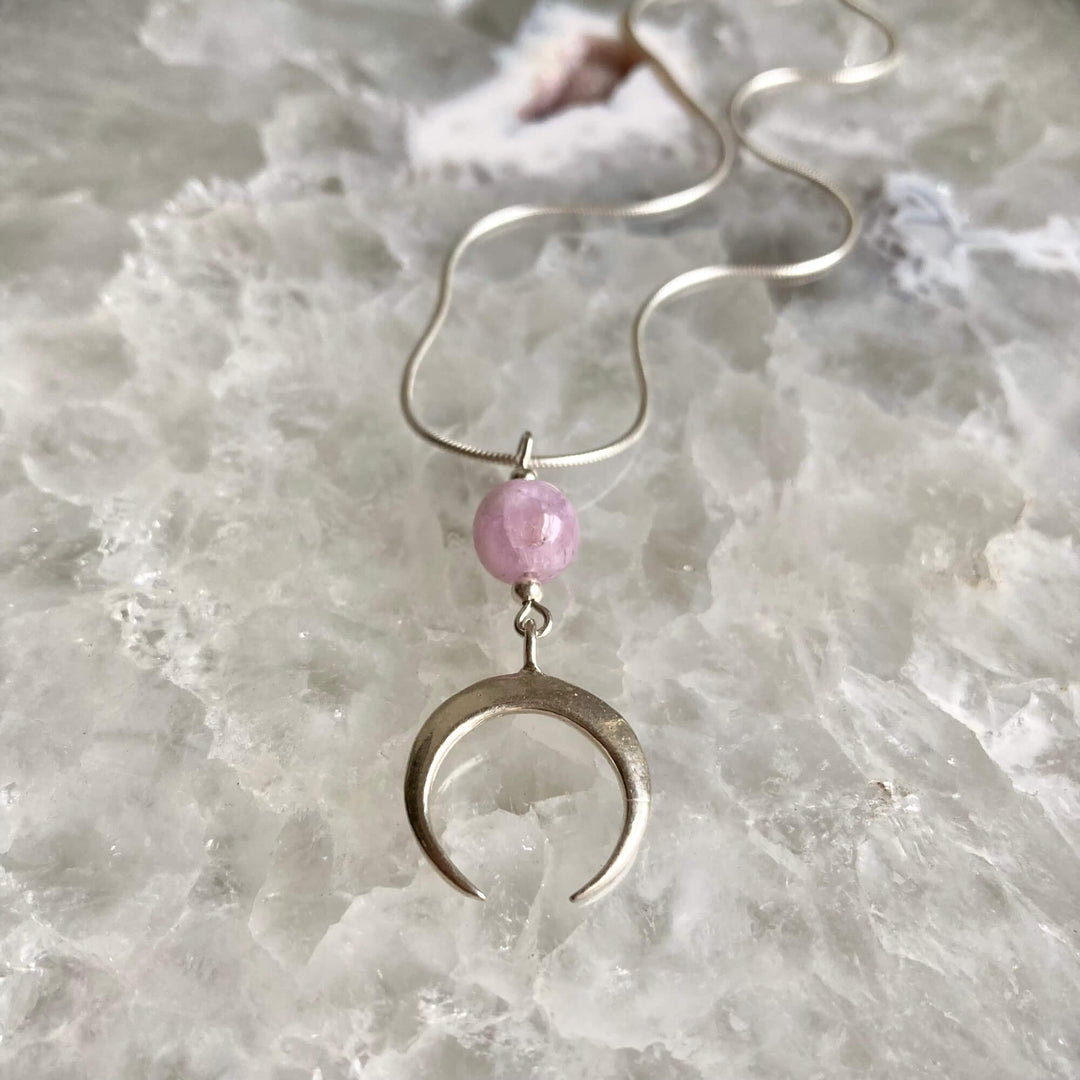 La Luna Love Kunzite healing crystal Necklace