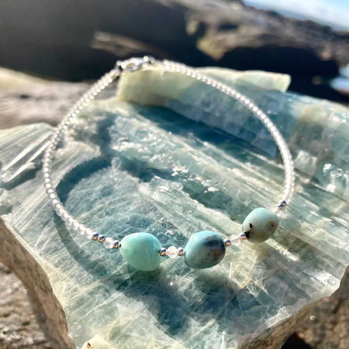 Larimar & Moonstone Anklet for ladies