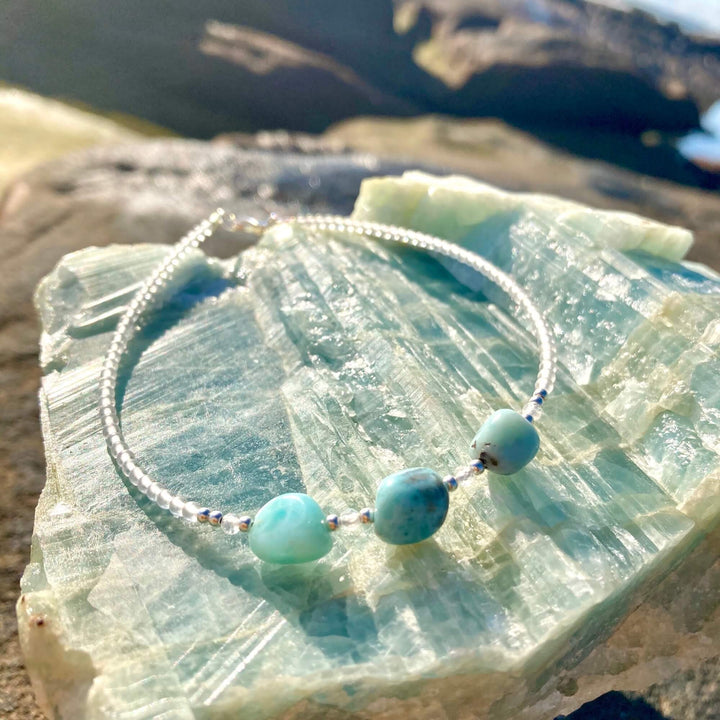 Larimar & Moonstone healing Anklet