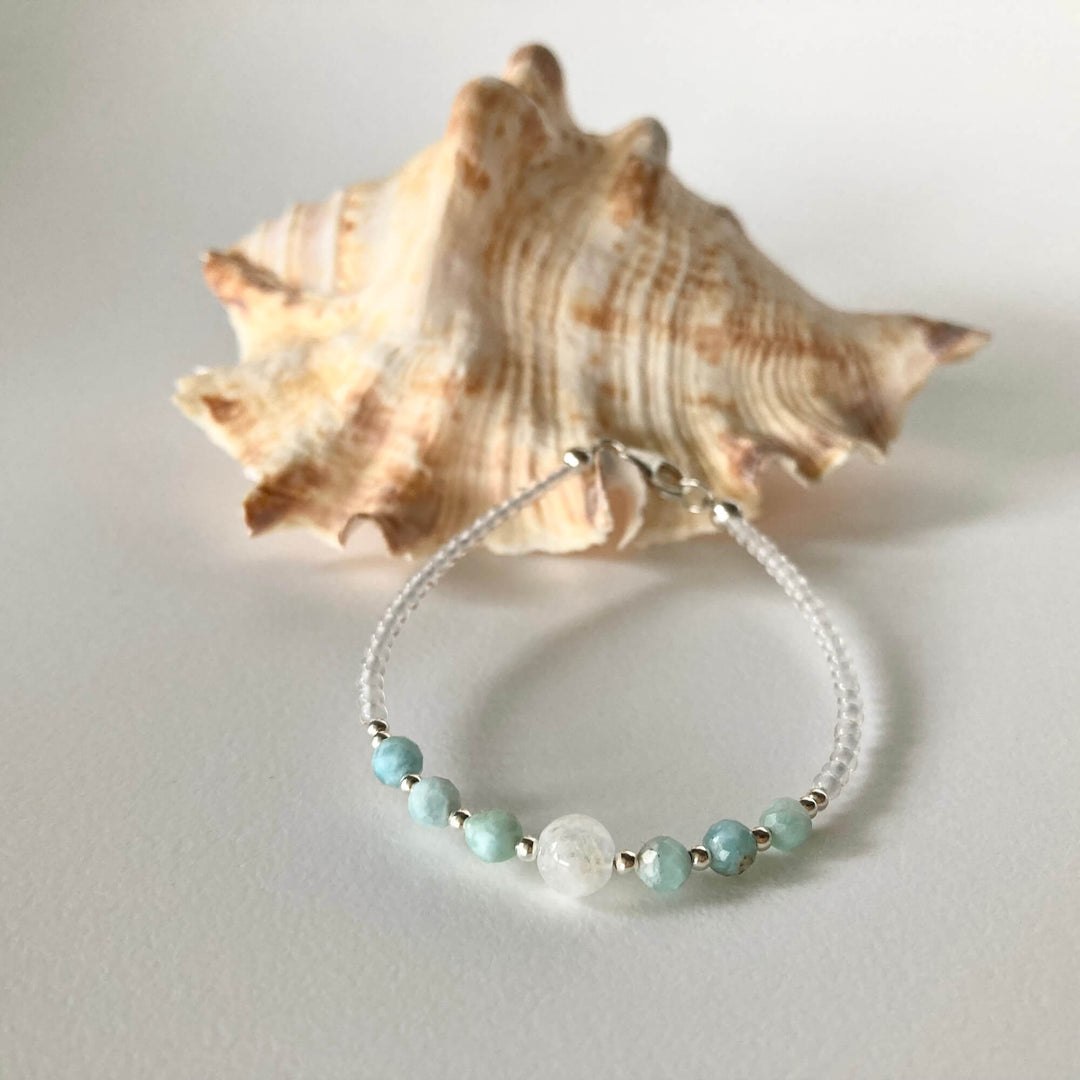 Moonstone & Larimar Bracelet for women