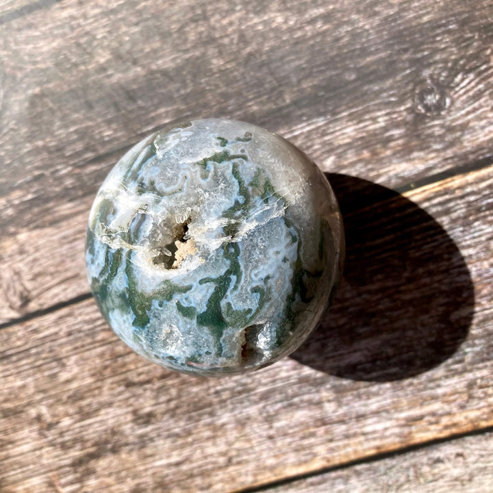     Moss Green Agate Sphere
