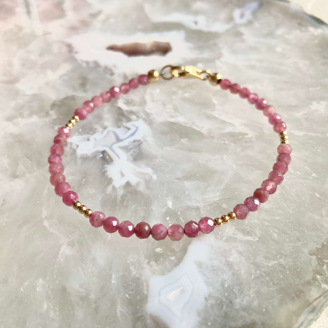 Ruby And Gold healing crystal Bracelet
