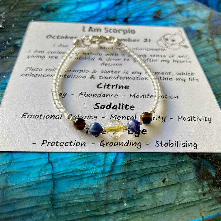 Scorpio Girls Zodiac Bracelet for healing