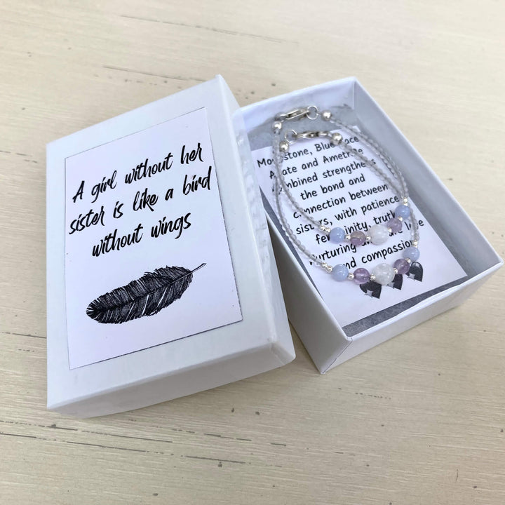 Sister box bracelet set for sisters