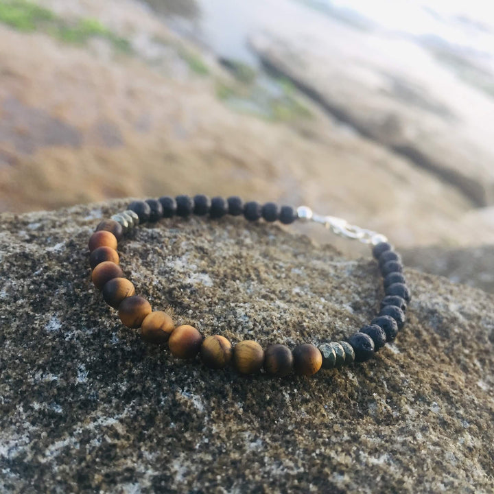 Tigers Eye & Pyrite Essential oil Bracelet