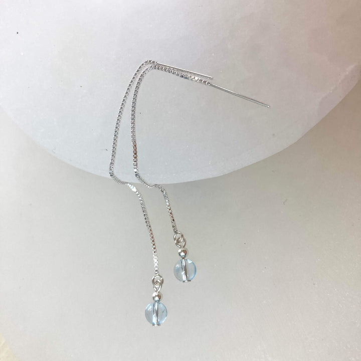 Blue Topaz Thread Earrings