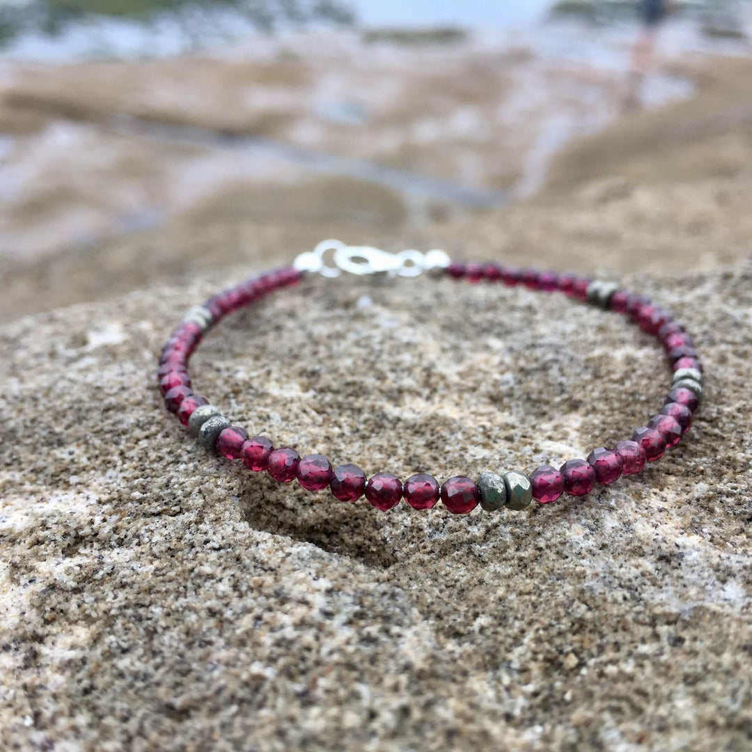 healing ladies Garnet and Pyrite Bracelet
